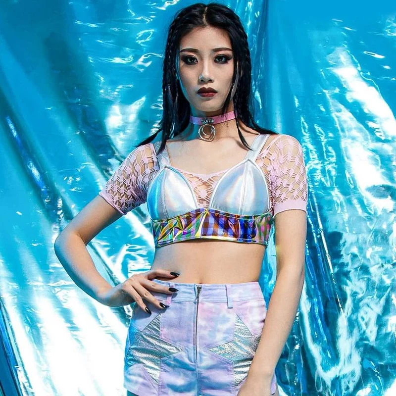 Grunge Rainbow Bustier för kvinnor