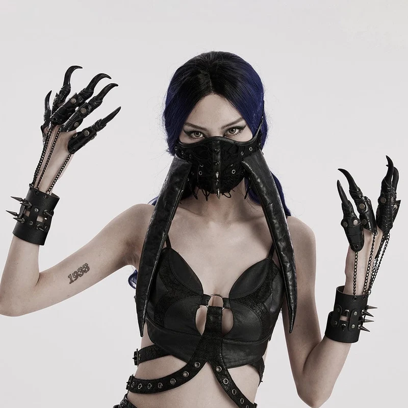 Punk Faux Läder Fingertop Armband för kvinnor