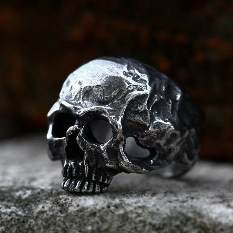 Punk Distressed Skull Ring för män