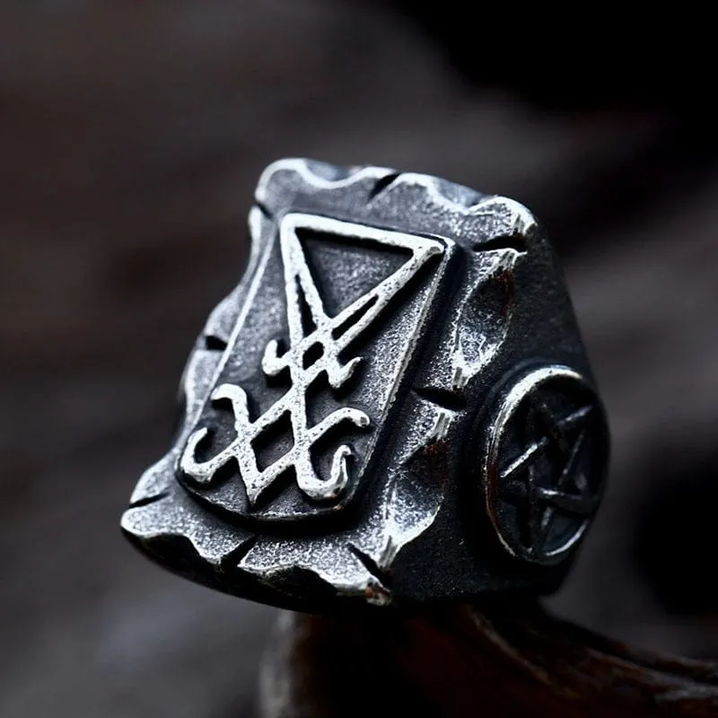Punk Crack Distressed Ring för män