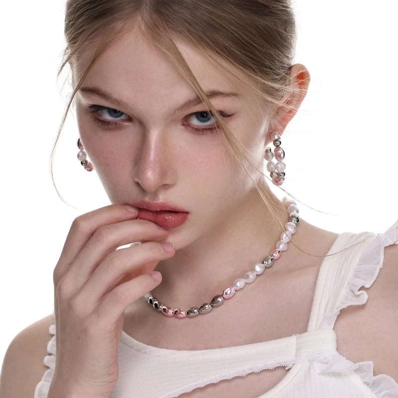 Damers Lolita Pärlhalsband i kontrastfärg