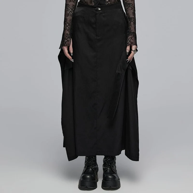Kvinnors Punk Cross Strap A-linje kjol