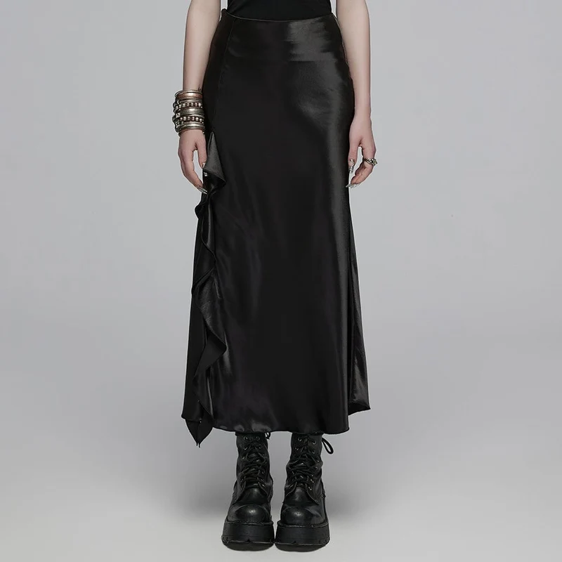 Gothic Rufsig Fishtail-kjol för kvinnor