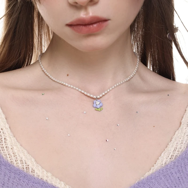 Kvinnors Lolita färgglada tulpan pärlhalsband