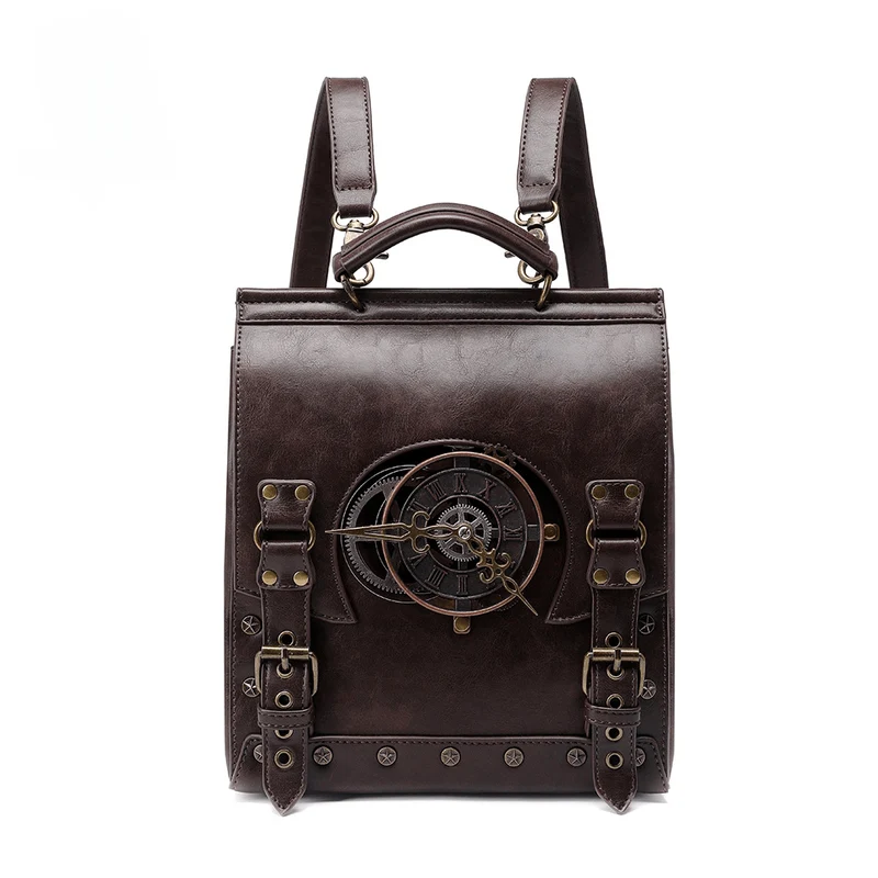 Unisex Steampunk Gear Buckle Axelväska