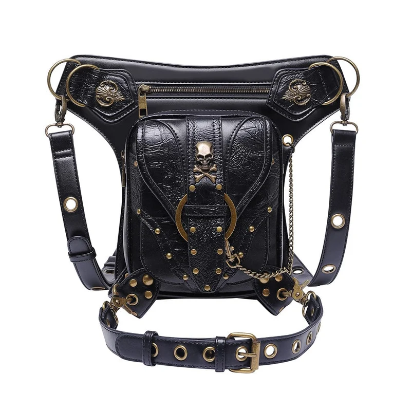 Unisex Steampunk Skull Spänne Midjeväska