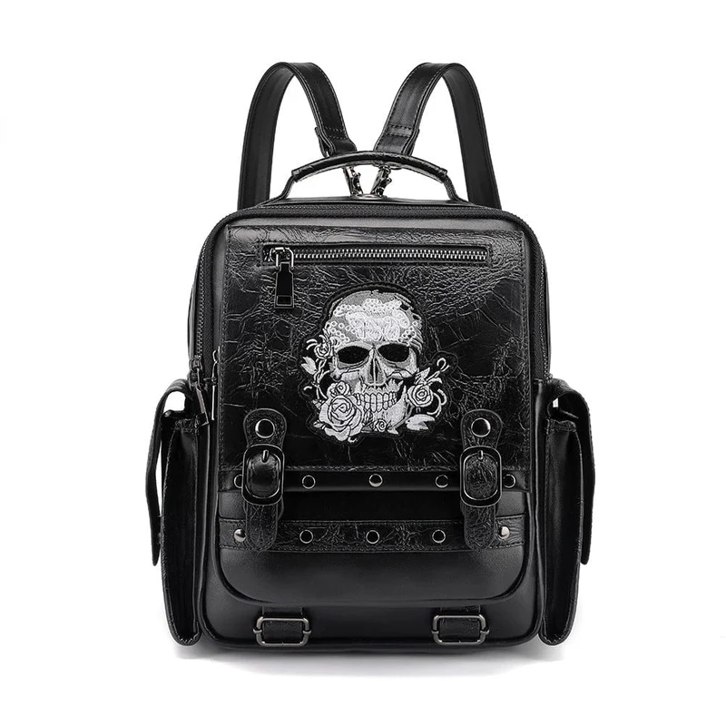 Steampunk Skull Broderad Ryggsäck