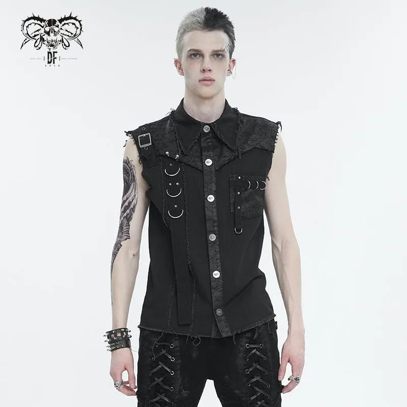 Punk Spänne Splice Okantad väst för män