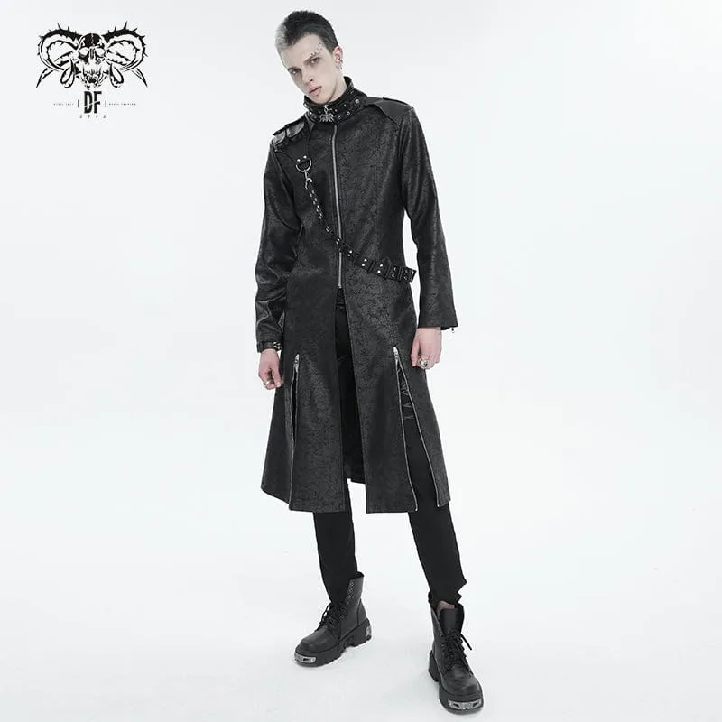 Gothic Ståkrage Split Coat för män med rem