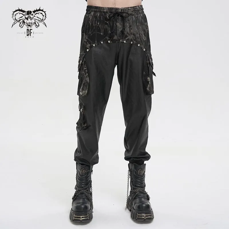 Gothic Tie-dyed Splice Jogger Pants för män