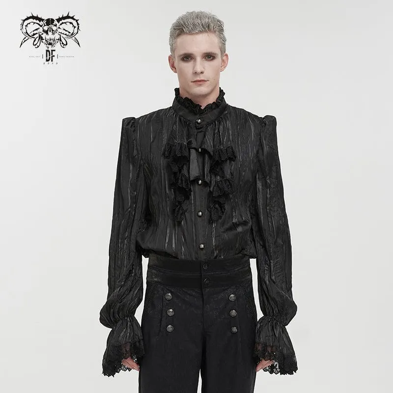 Gothic puffärmad volangskjorta för män