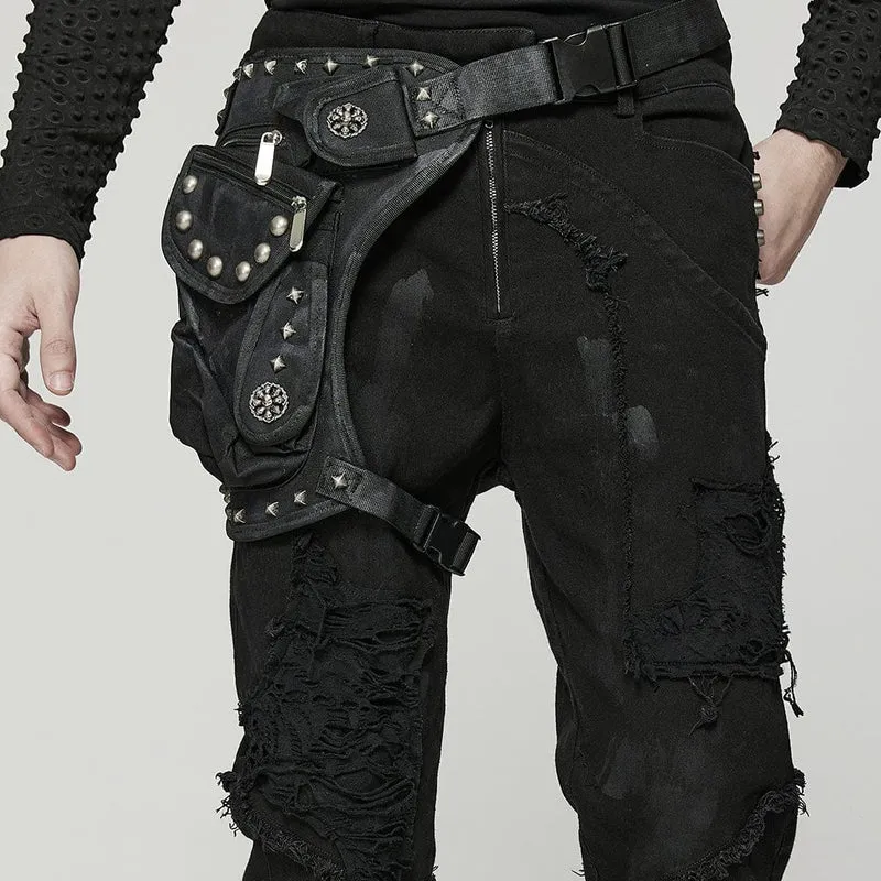 Punk nitväska med stor ficka för män