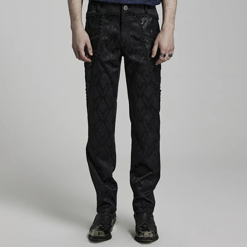 Gothic Jacquard spetsbyxor för män