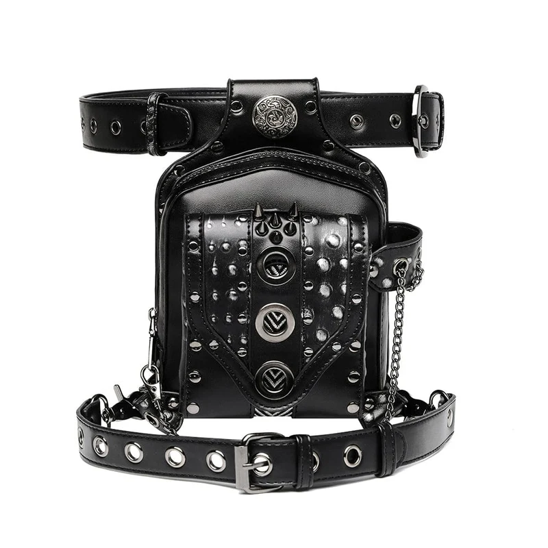 Unisex Punk Rivet Nailed midjeväska