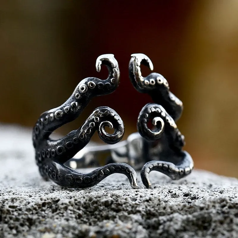 Punk Octopus Tentakel Ring för män