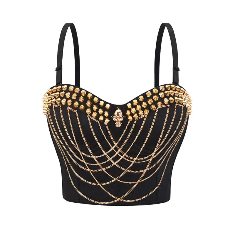 Gotiska nitar för kvinnor Bustier