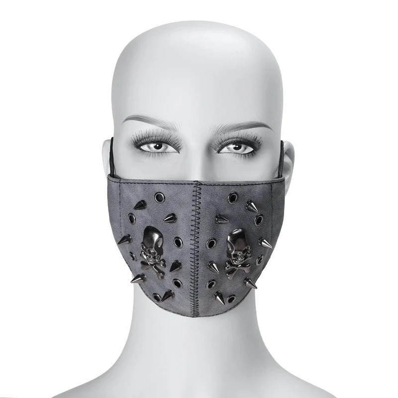 Unisex Steampunk Skulls Rivets Stitch Mask