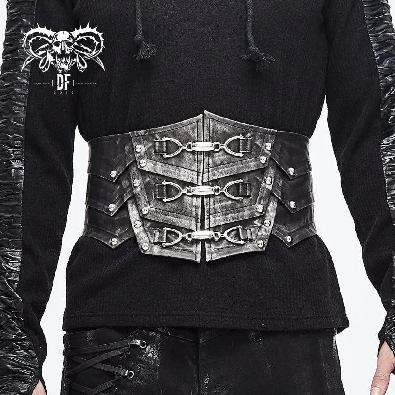 Punk faux läder Rivers bälte för män