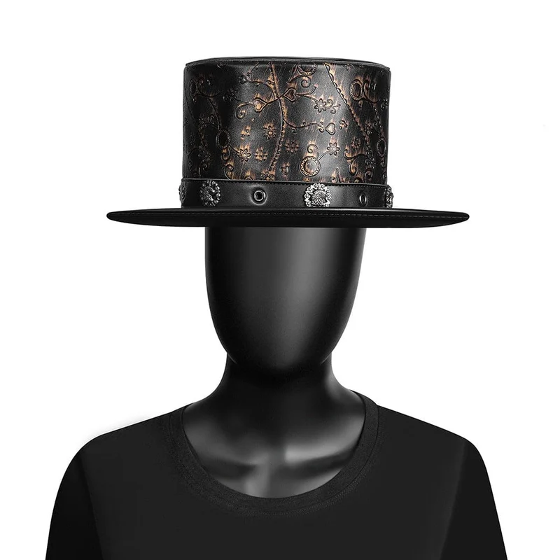 Steampunk blommig mössa för män