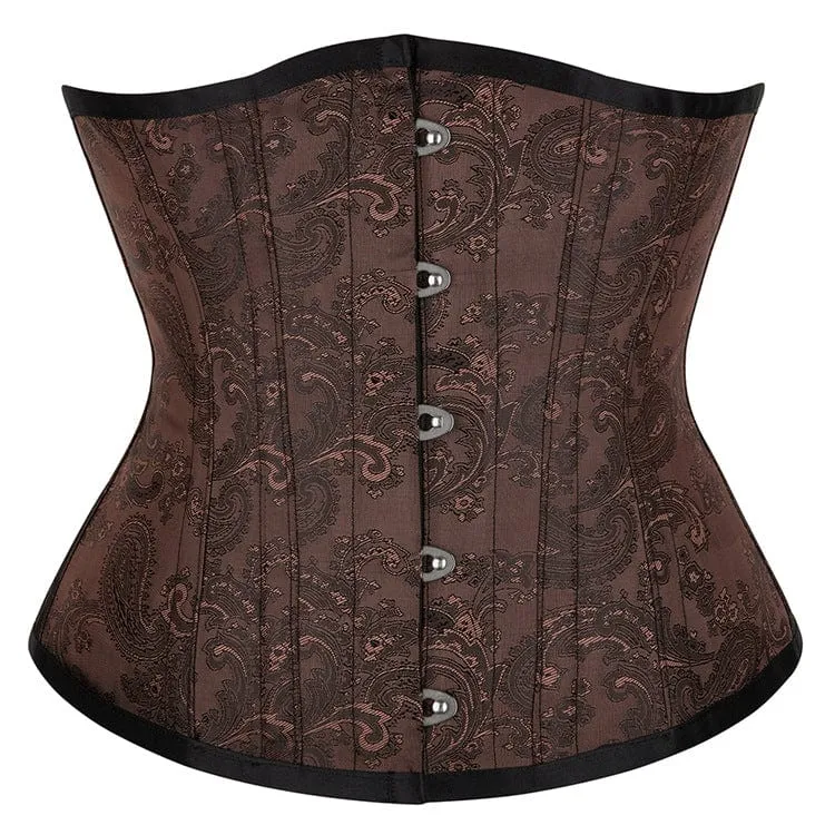 Gothic Strappy Floral Printed Underbust Korsett för kvinnor