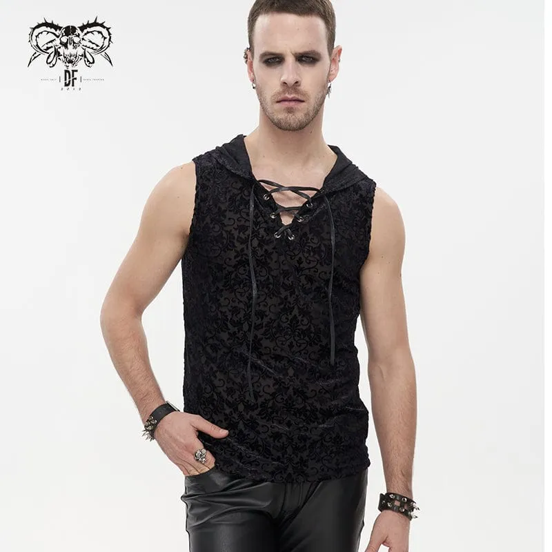 Gothic Strappy Blommig linne för män med huva