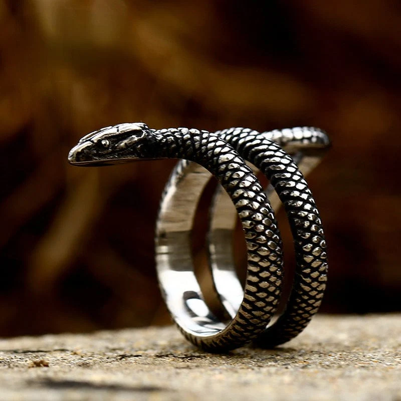 Punk Snake Ring för män