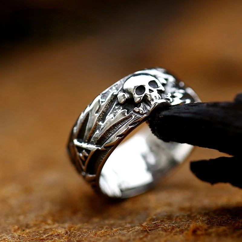 Punk Skull Head Ring för män