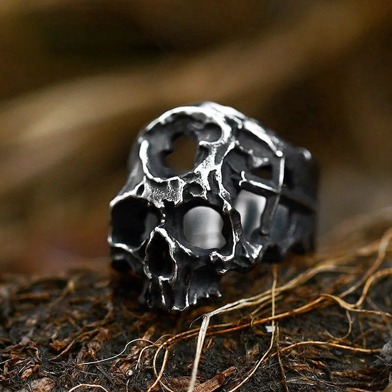 Punk Hollow Skull Ring för män