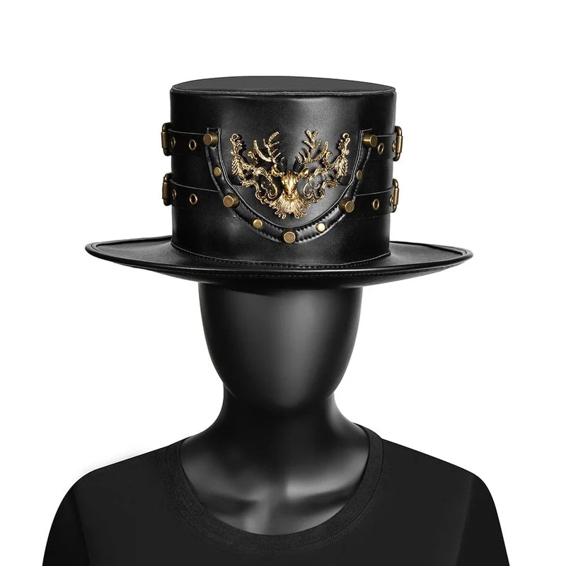 Steampunk Metal Älghatt för män