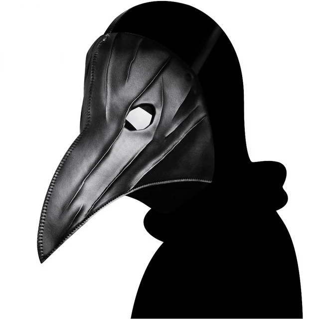 Steampunk Enfärgad Plicated Beak Mask