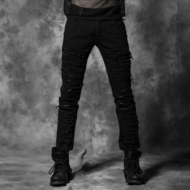 Ripped Denim Harem Jeans för män