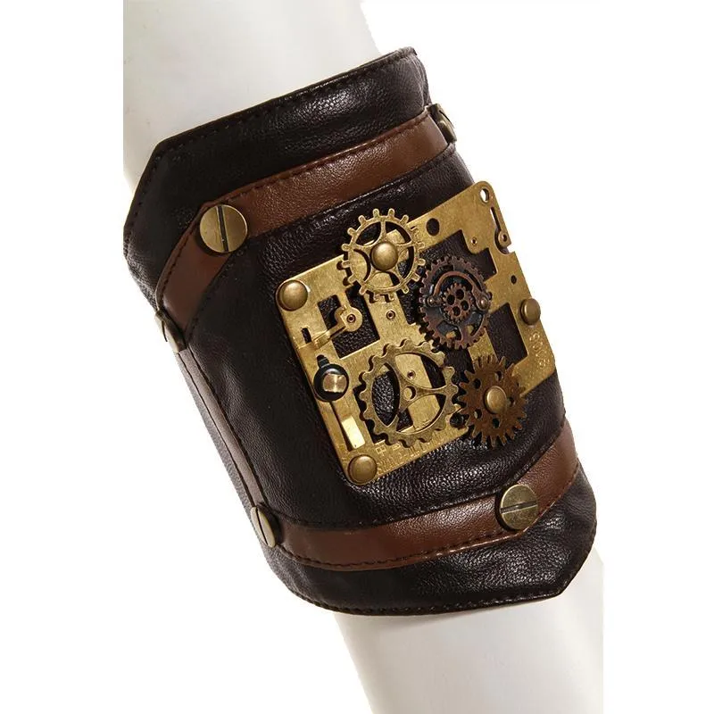 Steampunk Klocka delar Läderarmband