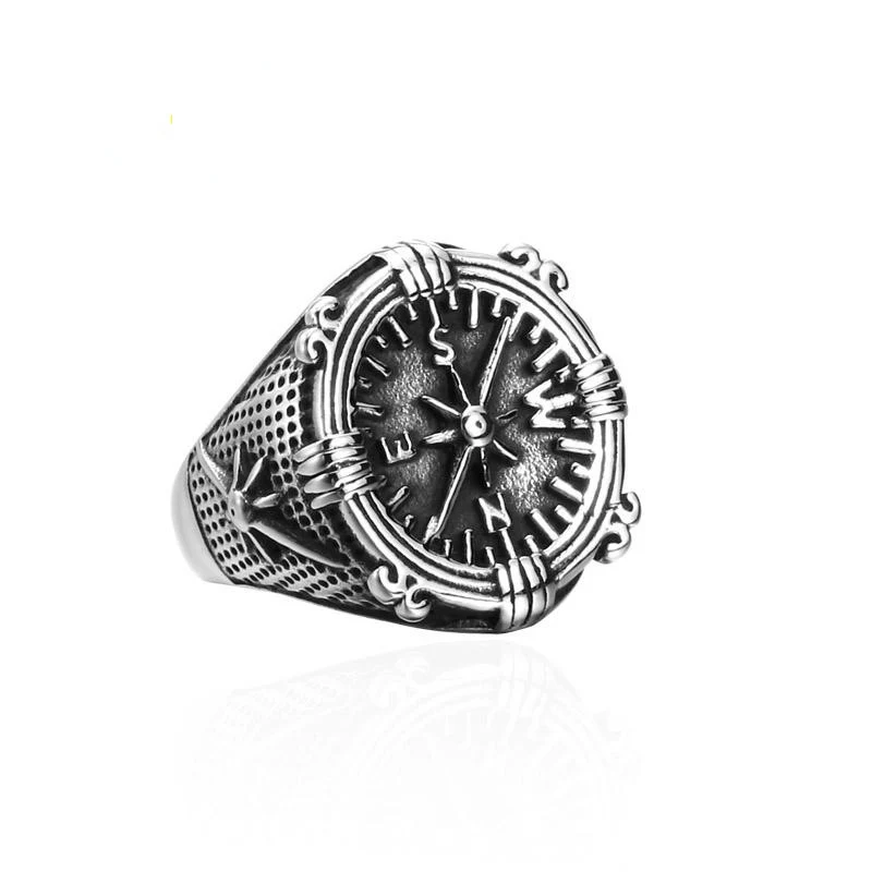 Punk Compass Ring för män