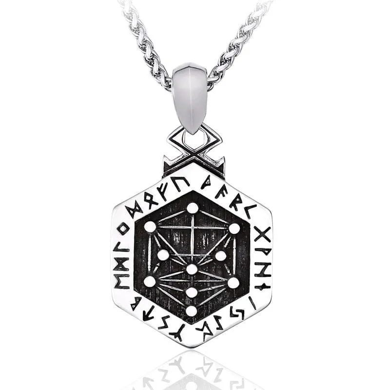 Mäns Punk Bokstäver Hexagonal Halsband