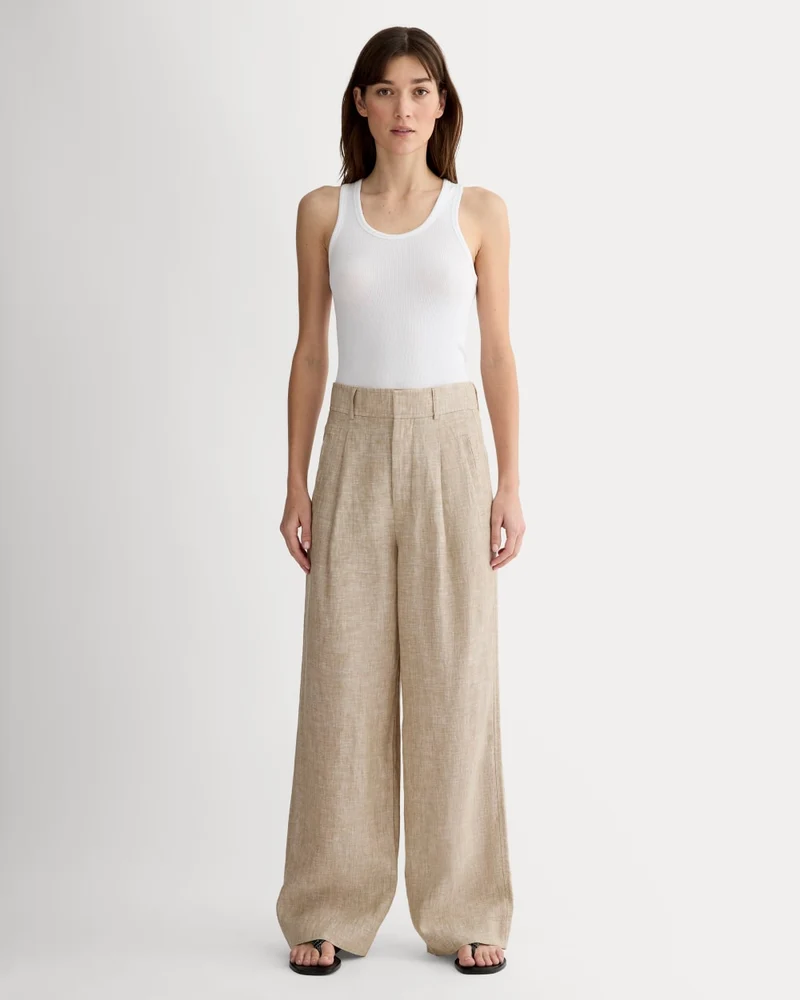 The Linen Way-High® Drape Pant | Cornstalk Chambray