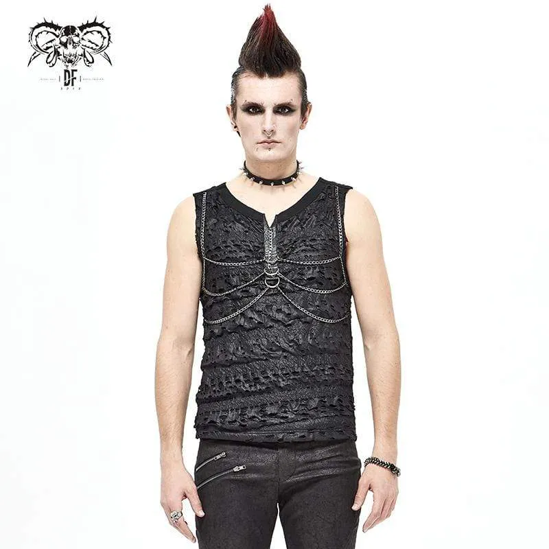 Gothic Punk Chain Ruffles linne för män