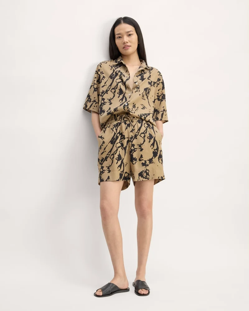 The Vacation Short | Black / Cornstalk Abstract