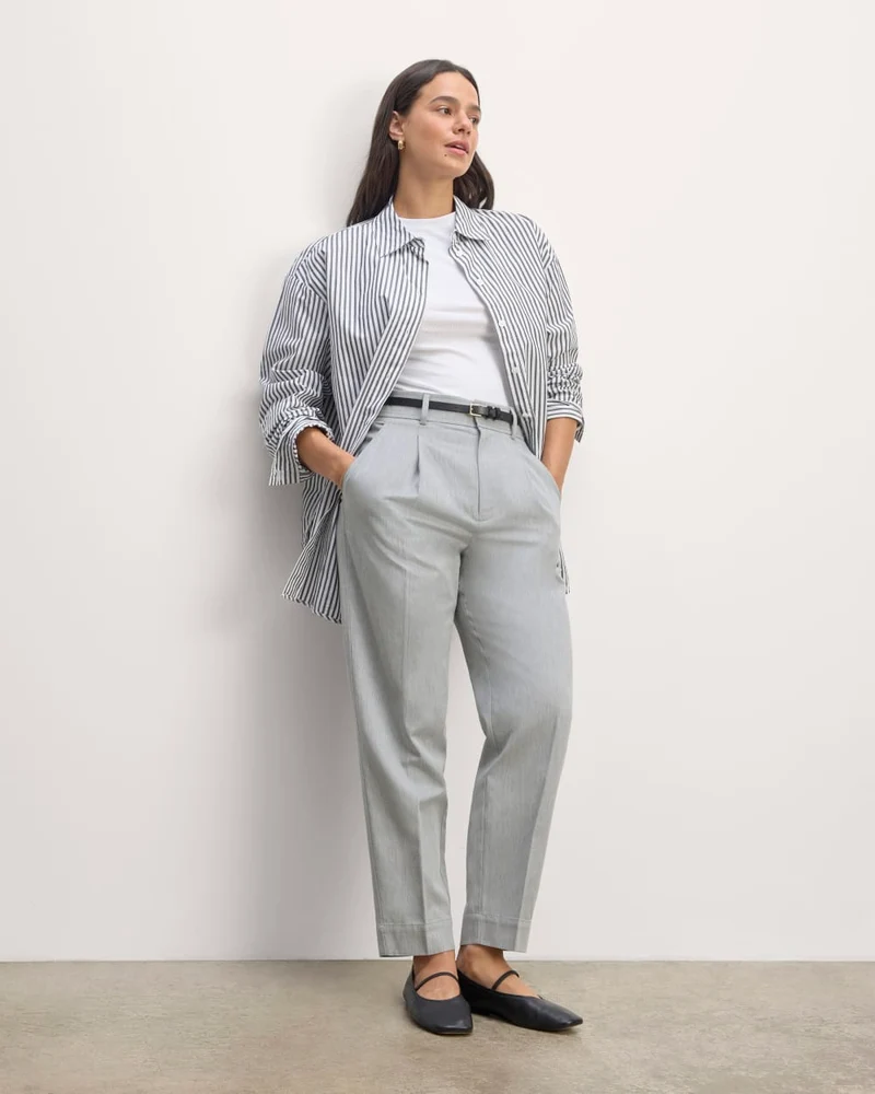 The Draper Tapered Pant in Buttersmooth | Heather Steel