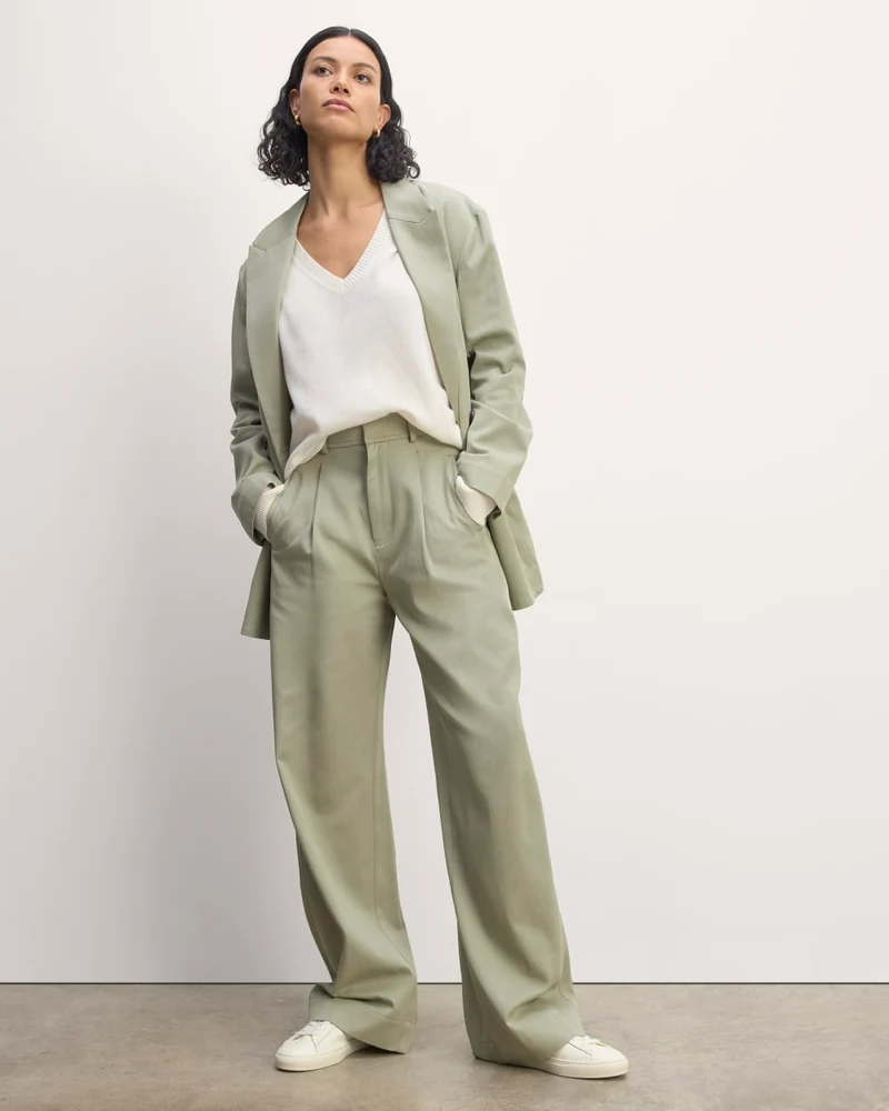 The Draper Pleated Pant in Buttersmooth | Seagrass | 30" Inseam