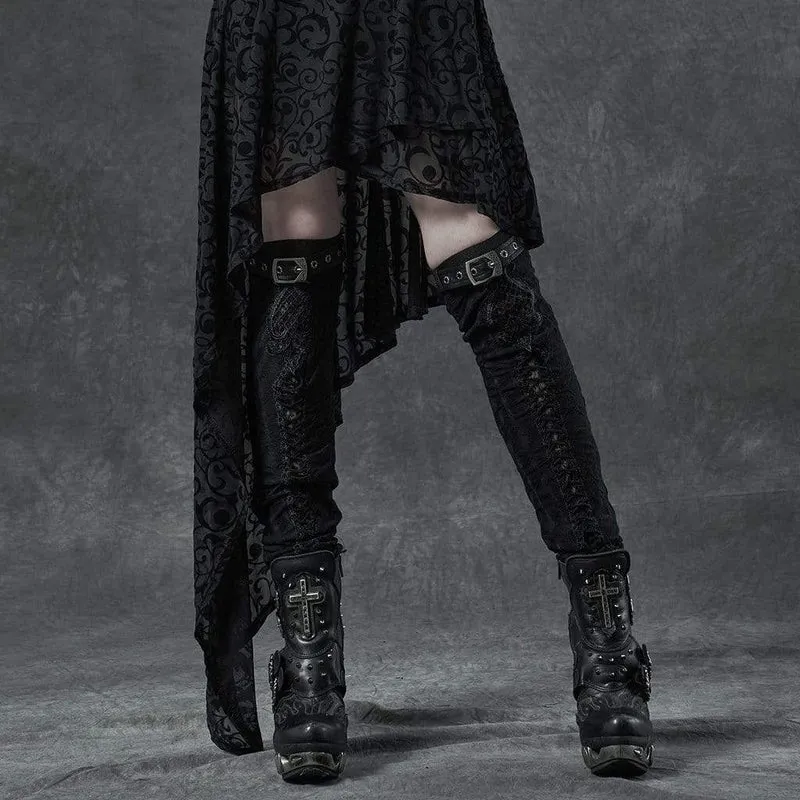 Gothic Ripped Fitted Benvärmare för kvinnor