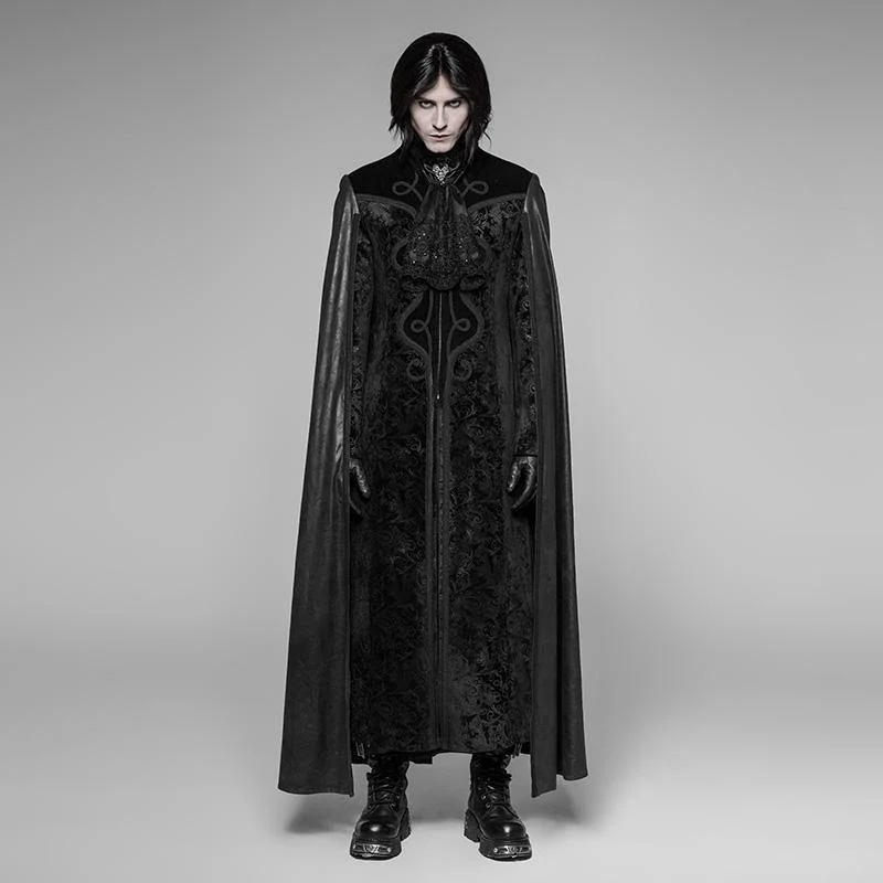Goth Long Cape Coat för män