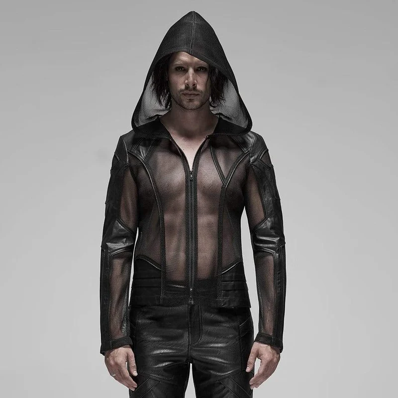 Punk Sheer Mesh Huvkappor för män