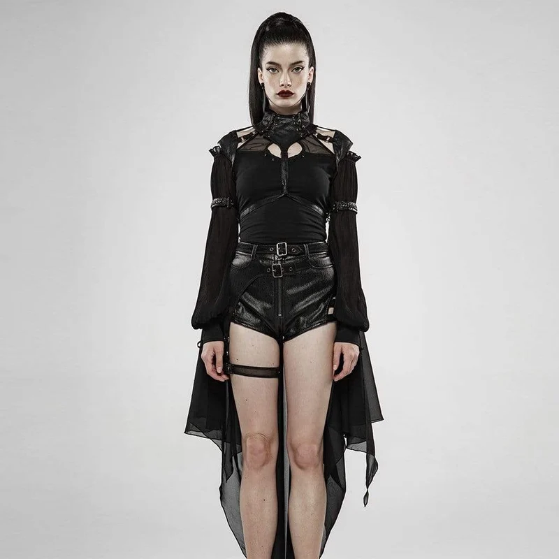 Goth stativ för damer med utskärning av fladdermussele