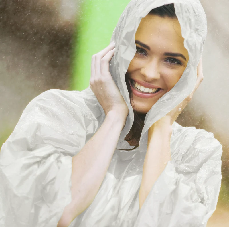 Regnponcho med huva