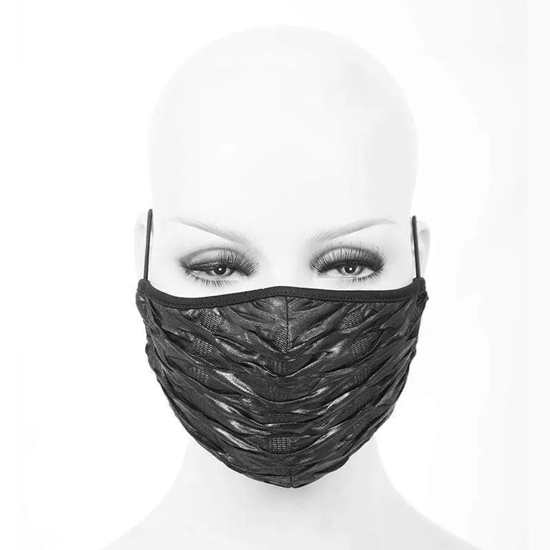 Unisex Gothic Solid Smooth Folds-masker med engångsfilterinsats Set med två