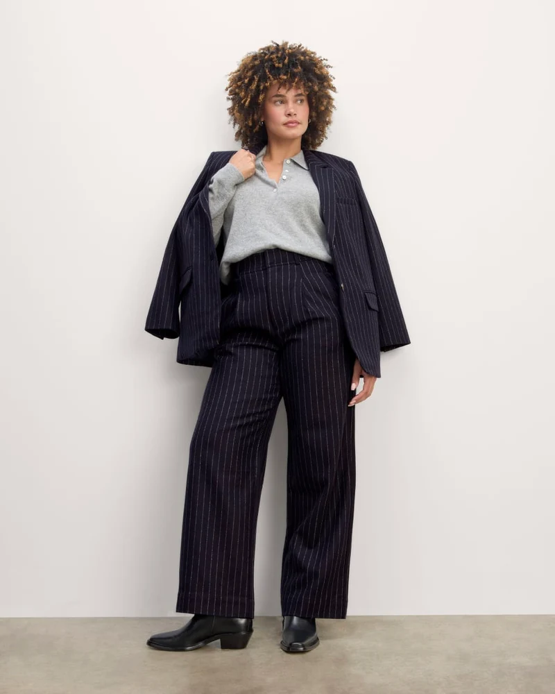 The Draper Pant in Wool | Navy / White