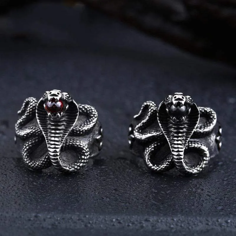 Punk Cobra Bead Ringar för män