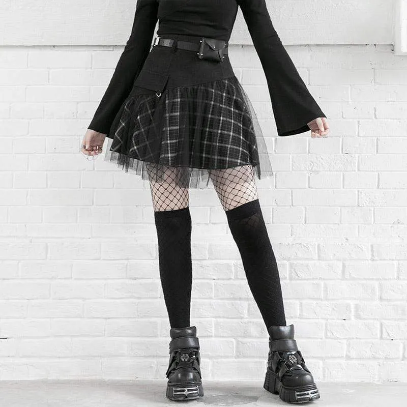 Gothic Mess Overskirt Rutiga kjolar för kvinnor