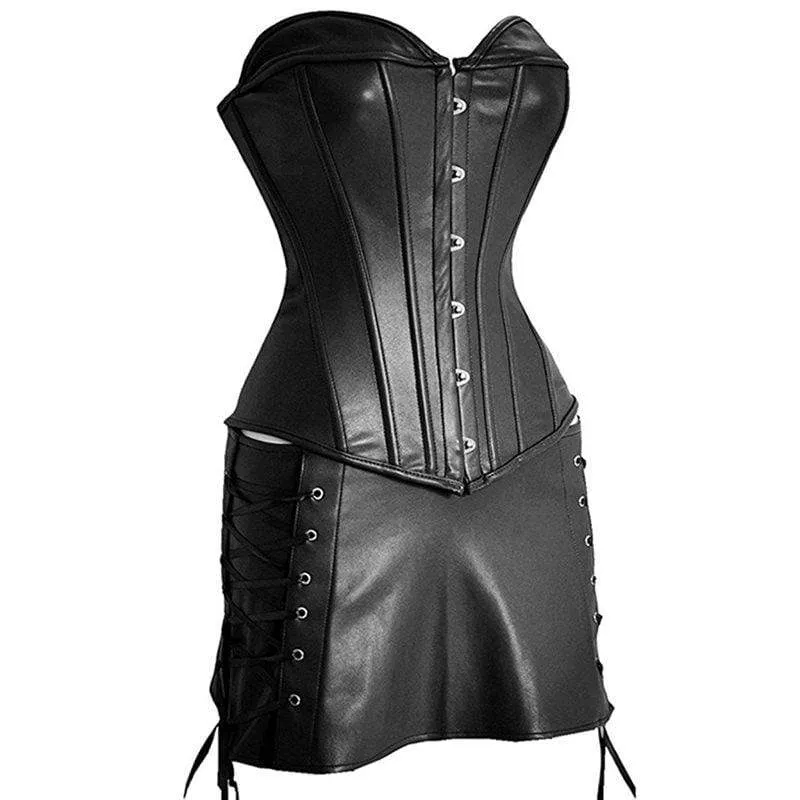 Damskorsetter med snörning i konstläder
