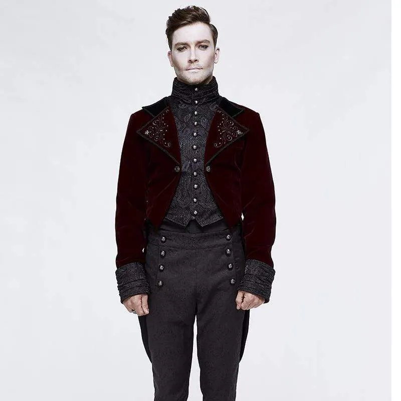Goth Jacquard kort dovetail kappa för män